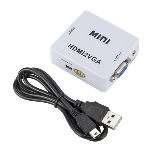 Конвертер HDMI в VGA+JACK, адаптер изображения и звука, видеоадаптер