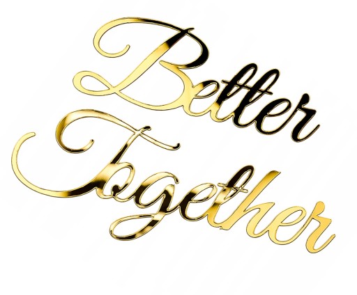 Napis Better together ozdoba na ściankę NWZ-17