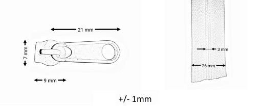 Taśma suwakowa CZERWONA 3mm zamek 10m + 32 suwaki