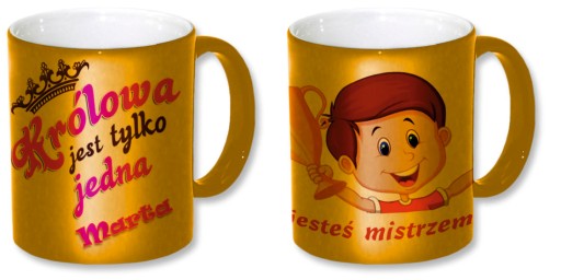 kubek w kolorze matowego złota z Twoim nadrukiem