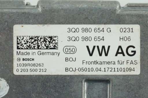 KAMERA ASYSTENT PASA VW SKODA SEAT AUDI 3Q0980654G
