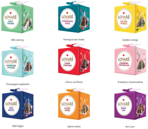 Lovare Butterfly Set Коллекция чаев 9 вкусов 45 пирамидок по 2 г Подарочный набор