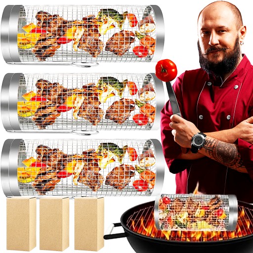 ГРИЛЬНАЯ КОРЗИНА ДЛЯ ЖАРЕНИЯ ОВОЩЕЙ МЯСО, КАРТОФЕЛЬ РЫБА, ГРИЛЬ ГРИЛЬ 3 ШТ.