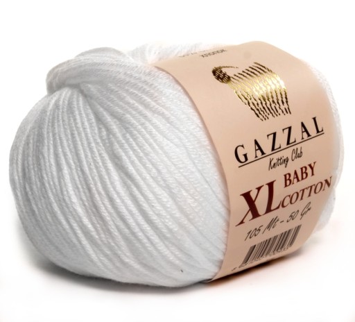 Gazzal Baby Cotton xl пряжа № 3432 Biała