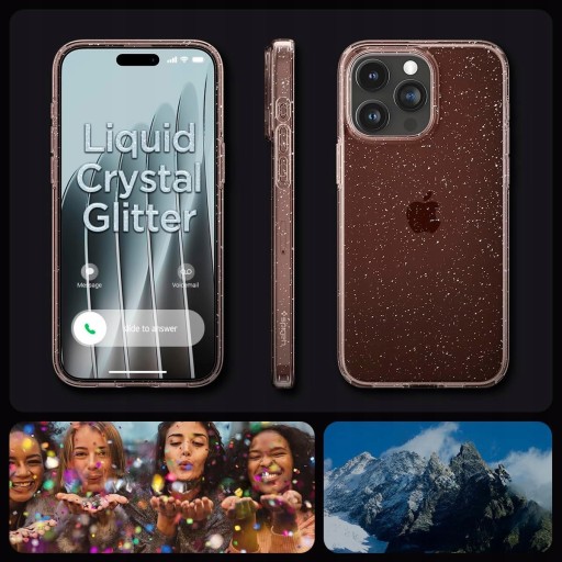 Чехол для iPhone 15 Pro, Spigen Liquid Crystal Glitter, чехол, чехол, чехол