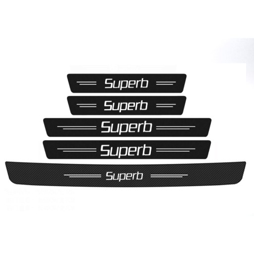 5 Наклейка на порог автомобиля Skoda Superb