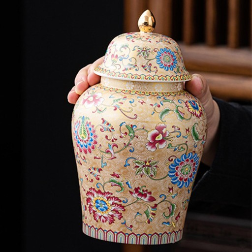 Керамическая банка для хранения с крышкой для имбирной вазы