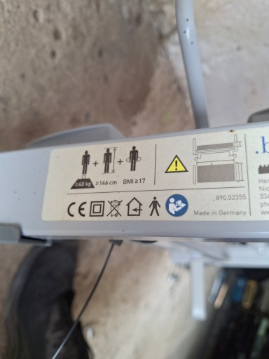 Łóżko rehabilitacyjne Bock domiflex 2 WIESZAKI TRANSPORTOWE