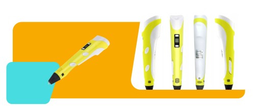 DŁUGOPIS 3D DLA DZIECI DRUKARKA 3D PEN MAGICZNY ŻÓŁTY + WKŁADY 9M