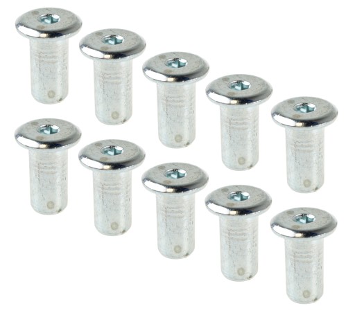 100x Плоская гайка Ericson M6 x 18, белая оцинковка