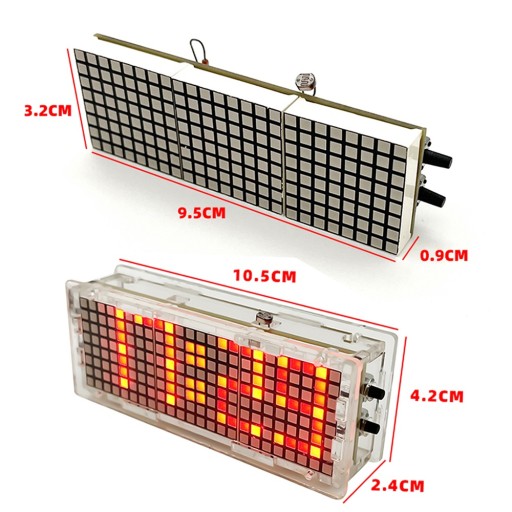 Zegar MATRIX BLUE matryca 8x24 alarm, temp, DIY KIT