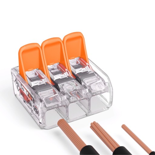 3-ПРОВОДНОЙ РАЗЪЕМ WAGO QICK CONNECTOR 3 x 0,14 — 4 мм² 5 ШТ. 221-413