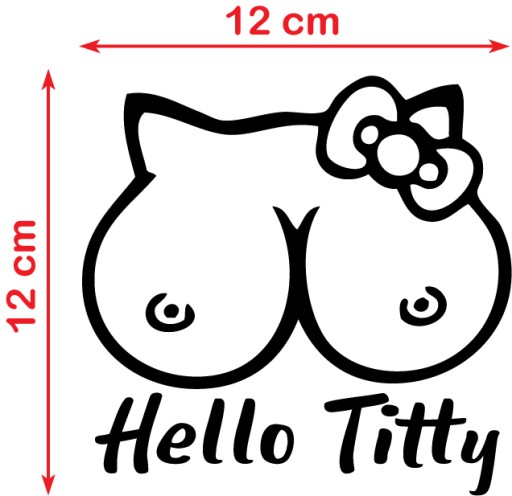 Наклейка на автомобиль HELLO TITTY JDM 12 см, размер 53