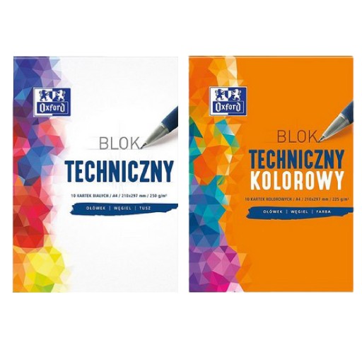 Bloki Techniczne i Rysunkowe do SZKOŁY Zestaw SZKOLNYCH Bloków dla DZIECI