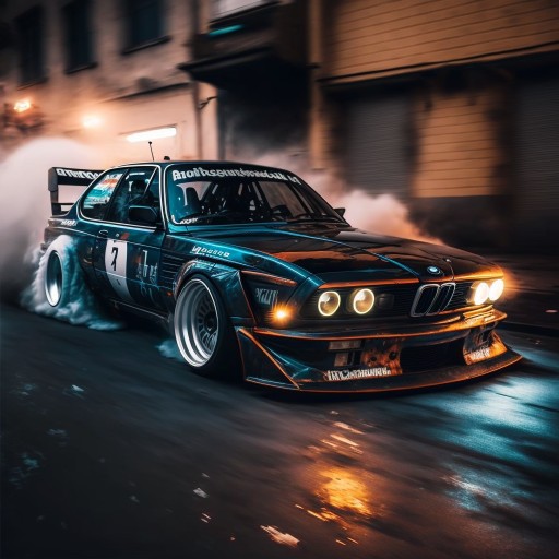 Плакат BMW e24 e28 e30 Shark Drift 40x40см
