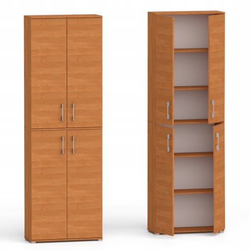 Офисный шкаф GDPR, запираемый книжный шкаф из ольхи 215 x 60 x 32 ML-P-4D-R