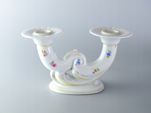 PIĘKNY PORCELANOWY ŚWIECZNIK PORCELANOWY WEIMAR