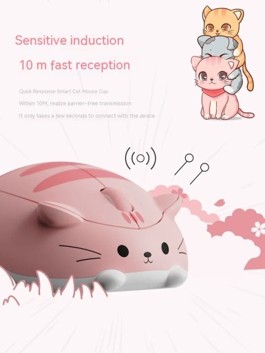 Беспроводная мышь AKKO Cat, портативная, перезаряжаемая, 2,4G, беспроводная