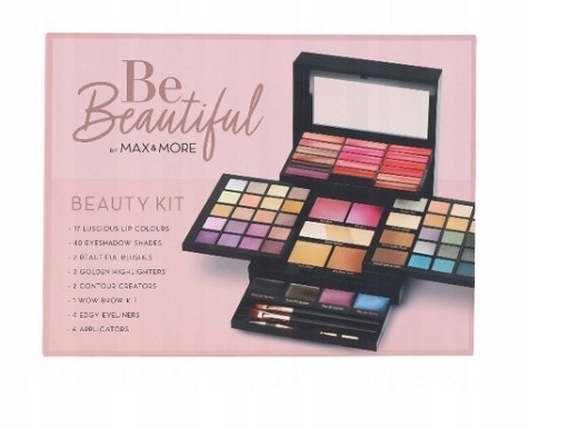 Max&More ПАЛИТРА ТЕНЕЙ С КОСМЕТИКОЙ 73 товара HELLO BEAUTY розовый