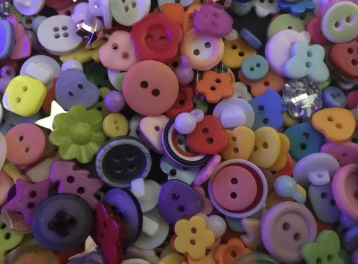 100 szt Guziki ozdobne MIX KREATYWNY plastikowe