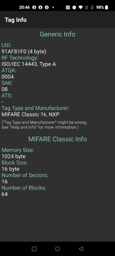 Карта NFC из ПВХ N08 MiFare Classic 1k цвет СИНИЙ СИНИЙ высота PL