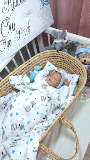 Постельное белье с наполнителем для коляски TEDDY BEAR, БИРЮЗОВЫЙ, 60Х75