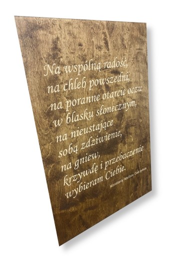 WESELNA TABLICA POWITALNA RUSTYKALNA ŚLUB 60x40