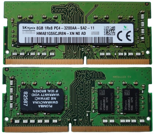 8 ГБ Hynix 3200 МГц 1,2 В HMA81GS6CJR8N-XN