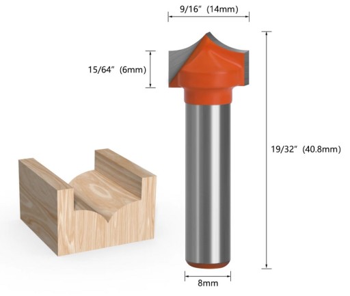 Фреза VHM 3D, набор из 4 шт., фигурная резьба 8 мм.