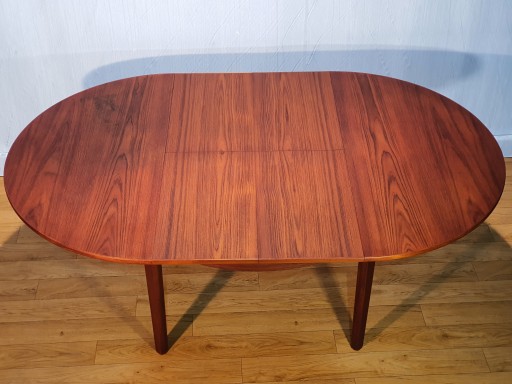 STÓŁ OKRĄGŁY, ROZKŁADANY,TEKOWY,DANIA, DESIGN LATA 60/70 (59)