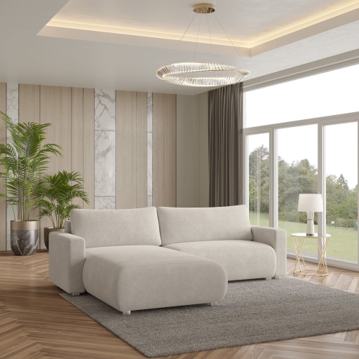Роскошный угловой диван TURIN Comfort SLEEPING FUNCTION букла WAVE SPRING