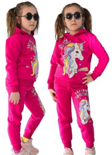 DRES dziewczęcy 110 bluza + spodnie KOMPLET UNICORN JEDNOROŻEC
