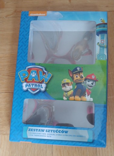 Детские столовые приборы Paw Patrol 4 шт. с гравировкой по металлу 