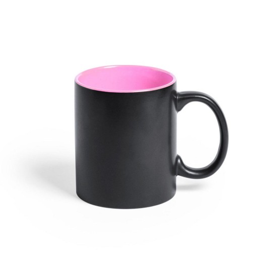 KUBEK CERAMICZNY RÓŻOWY ŚRODEK 350 ML Z GRAWEREM