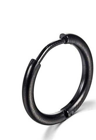 Серьга ART, нержавеющая сталь, чёрная, 2,0 см
