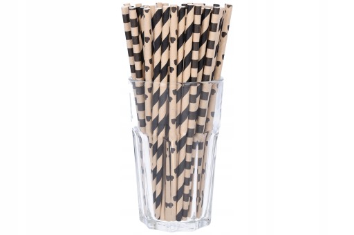 PAPER STRAWS набор из 100 экологических бумажных трубочек для вечеринки