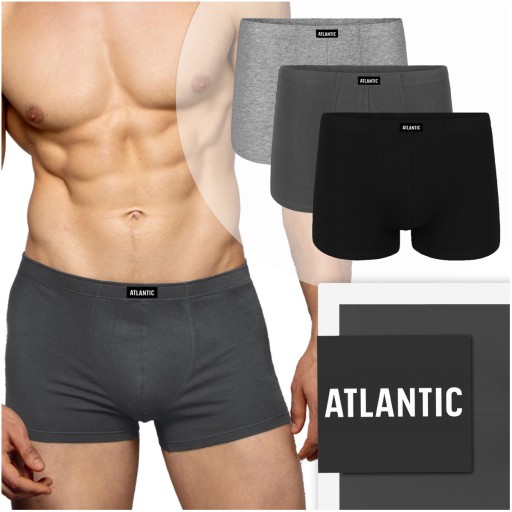 Atlantic Boxers, 3-пак 3BMH-007-SZM/SZM/GRF L