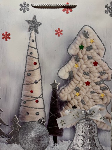 подарочный пакет примерно 14х17х7см ко Дню Святого Николая, Рождественский, жесткий