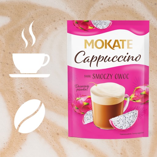 Кофе сладкий капучино Dragon Fruit десертная пенка без эспрессо-машины 40г Мокате