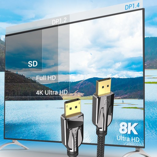 VENTION DisplayPort DP 1.4 8K 32,4 Гбит/с с оплеткой 1,5 м