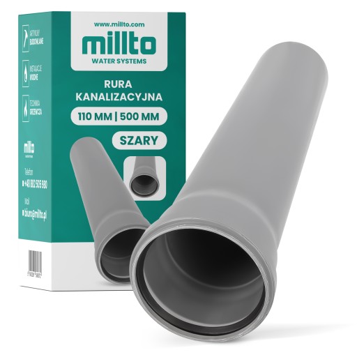 RURA KANALIZACYJNA 110x500 MM PCV PP ODPŁYWOWA WODY WEWNĘTRZNA KANALIZACJA