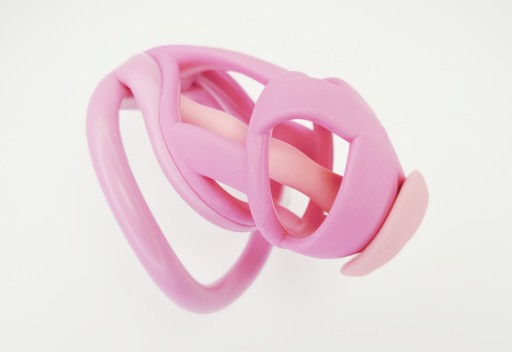 Маленький розовый пояс целомудрия, SISSY Chastity Cage 4 Orings Dilator M