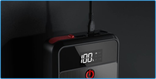 MOCNY POWERBANK 12V URZĄDZENIE ROZRUCHOWE 1000A 8000mAh UTRAI FULL ZESTAW