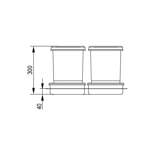 Корзина для сортировки отходов PRAKTIKO для ящика 60 1x15+2x7L REJS