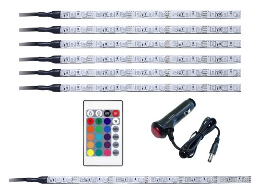 RGB светодиодное освещение автомобиля 6х30см + багаж