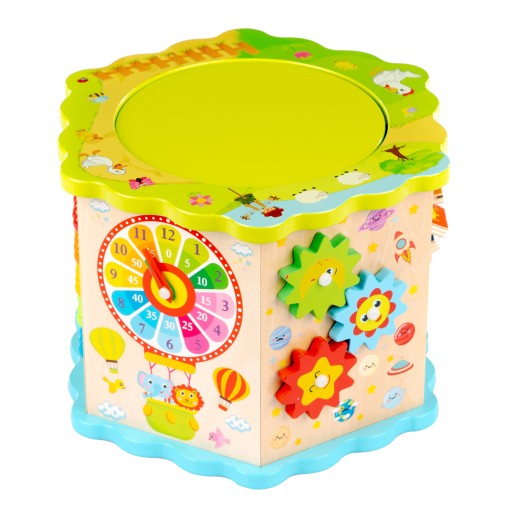 ДЕРЕВЯННЫЙ РАЗВИВАЮЩИЙ КУБ KINDERPLAY ДЛЯ ДЕТЕЙ СОРТЕР-ИГРА КИТАЙСКИЙ 8в1