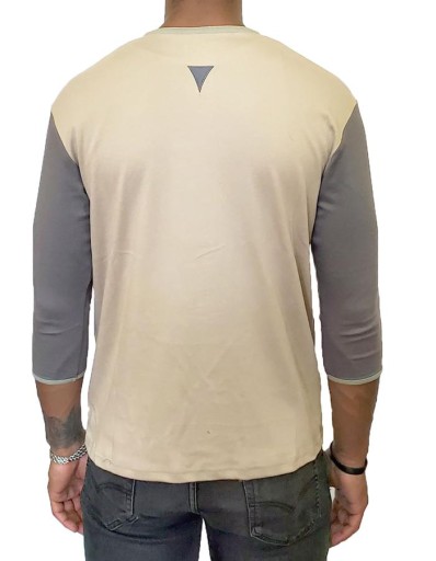 Koszulka beżowa Henley rękaw 3/4 Spear Apparel M