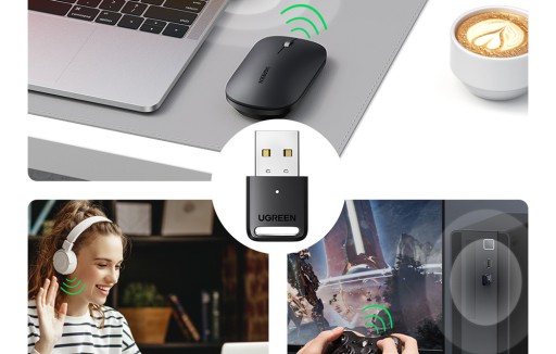 АДАПТЕР UGREEN ПРИЕМНИК БЕСПРОВОДНОЙ ПЕРЕДАТЧИК USB-A BLUETOOTH 5.0 ДО 20М