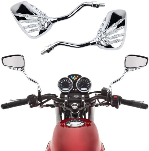 LUSTERKA CHROM DO SKUTERA MOTOCYKLA RĘKA SZKIELETU