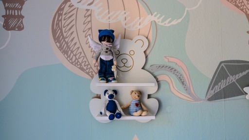 Двухъярусная полка Teddy Bear Teddy Bear, белая, идеально подходит для детского душа, детского душа или подарка для детского душа.